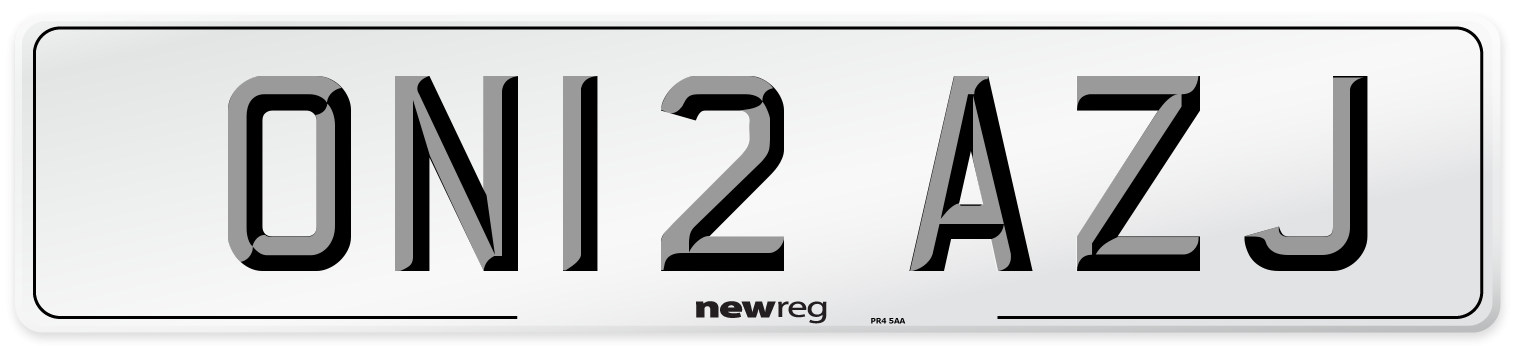 ON12 AZJ Number Plate from New Reg